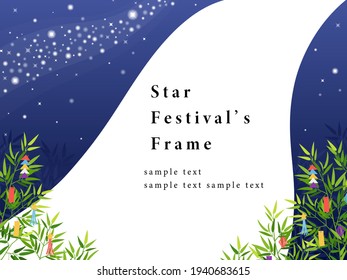 Star Festival's frame with decorated bamboo and milky way