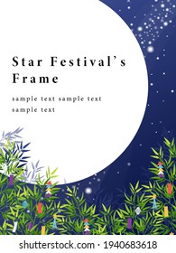 Star Festival's frame with decorated bamboo and milky way