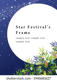 Star Festival's frame with decorated bamboo and milky way