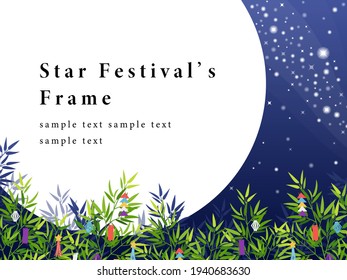 Star Festival's frame with decorated bamboo and milky way