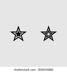 star fill and outline icon set isolated vector illustration