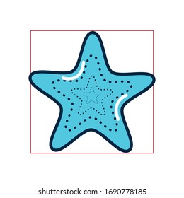 star fill style icon design Sea life ecosystem fauna ocean underwater water nature marine tropical theme Vector illustration