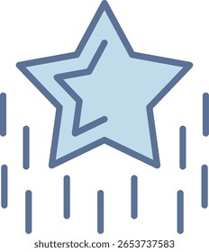 Icono de tono azul lleno de estrellas
