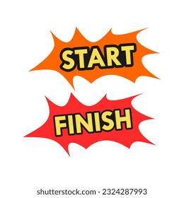 Star and finish design template illustration