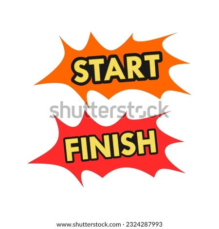 Star and finish design template illustration