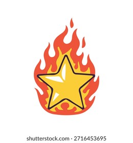 Star Fire Flame juego de Ilustración vectorial de arte