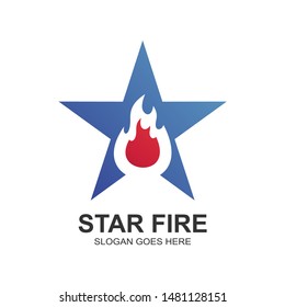 Star With Fire Logo Design