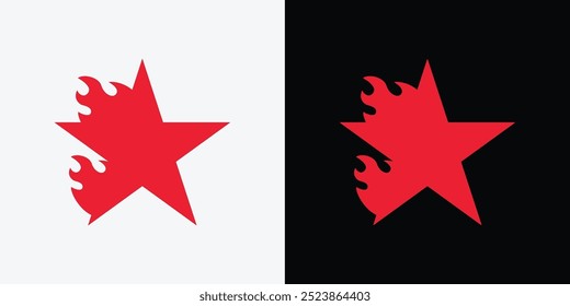 Diseño de la Plantilla del logotipo de fuego de la estrella, emblema, concepto de diseño, símbolo creativo, icono