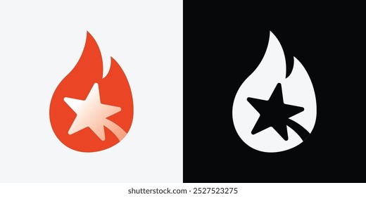 Diseño de la Plantilla del logotipo de fuego de la estrella, emblema, concepto de diseño, símbolo creativo, icono