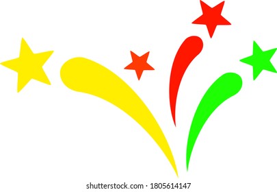 Star Fireworks vector illustration. A flat illustration iconic design of Star Fireworks on a white background.