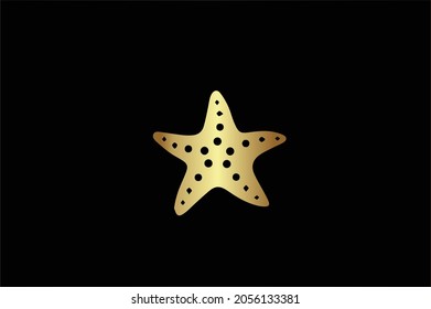 STAR FISH  Basic and elegant minimal artistic design in initial based Icon logo-vector