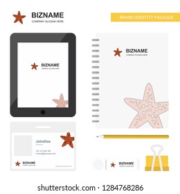 Star fish  Business Logo, Tab App, Diary PVC Employee Card and USB Brand Stationary Package Design Vector Template