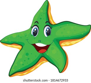 Star fish cartoon vector art and illustration