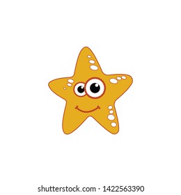 star fish cute cartoon icon vector on a white background