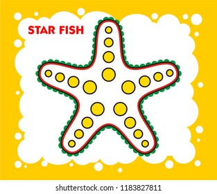 Star Fish Drawing Coloring Page Vector Illustration