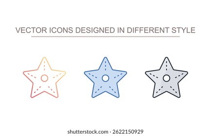 Star Fish icon design with white background stock illustration