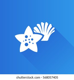 Star fish icon in Metro user interface color style. Sea animal creature cute
