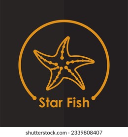 Star fish logo background vector illustration template design