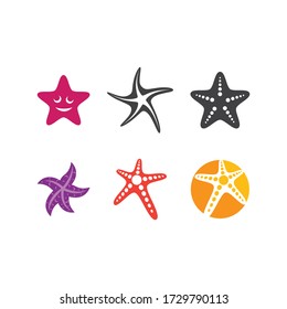 Star Fish Logo Vector Flat Design