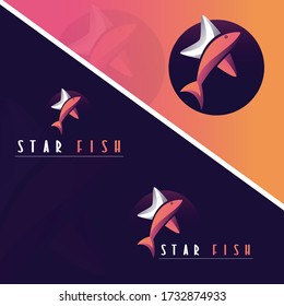 Ilustración Del Vector Del Logotipo De Pescado Estelar Aislada En Fondo Blanco 