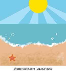 Star fish on the beach in sunny days.
