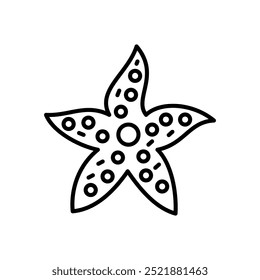 Star Fish Outline Icon, Vector illustration