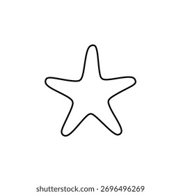 Star fish outline icon vector flat design on white background.