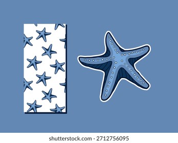 star fish pattern illustrations cartoon style