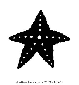 star fish silhouette design. undersea animal icon, sign and symbol.