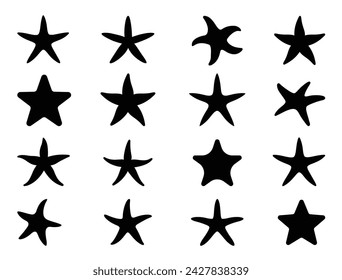 Star fish silhouette vector art white background