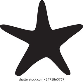 Star Fish Silhouette Vector Illustration White Background