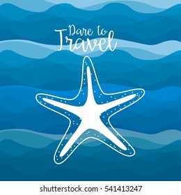 star fish travel poster vector illustration design
