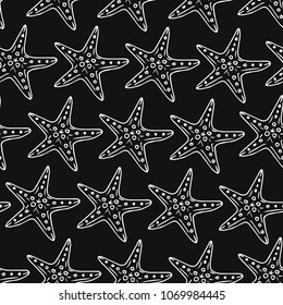 Star fish vector illustration. Marine life. Sketch with hand drawn sea. Summer vacation concept. Design objects. Doodle. Holiday. Poster. Banner. Logotype.