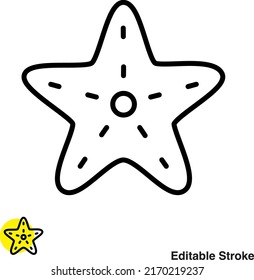 Star Fish Vector Line Icon