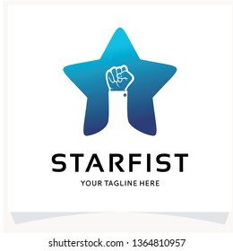 Star Fist Logo Design Template Inspiration