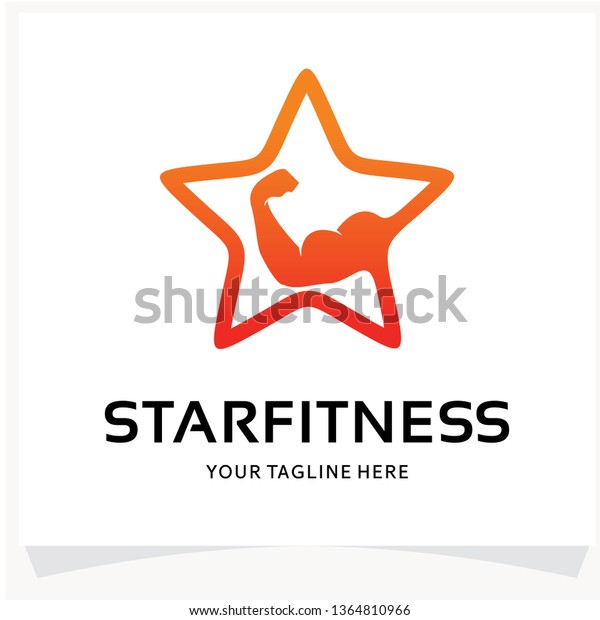 Star Fitness Logo Design Template Inspiration Stock Vector