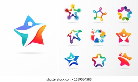 Star, fitness, sport, excellence, learning and design icons and logos. Vector design