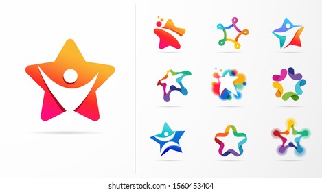 Star, fitness, sport, excellence, learning and design icons and logos. Vector design