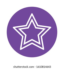 star five pointed block style icon vector illustration design