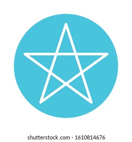 star five pointed block style icon vector illustration design