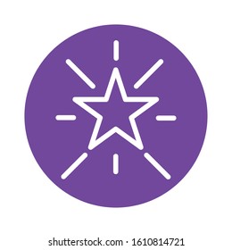 star five pointed block style icon vector illustration design