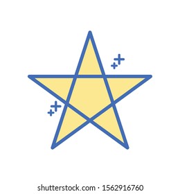 star five pointed fill style icon vector illustration design