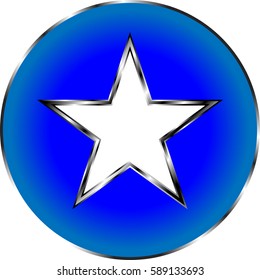 Star five-pointed star button icon metal star