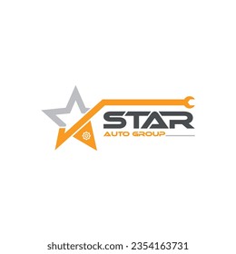 Star fix logo. Star symbol illustration Logo design abstract repair vector template Car service graphic icon. Auto repair Logo