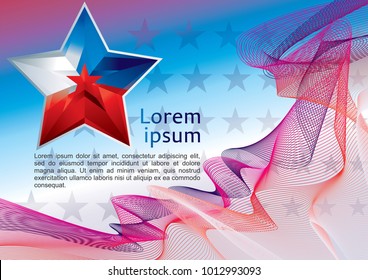 Star flag, Abstract modern wave background. Vector background made of lines, Geometric abstract background element line, star