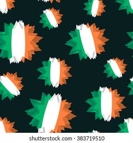 Star flag of Ireland seamless pattern. Background of  Irish banner. Patriotic abstract texture of State