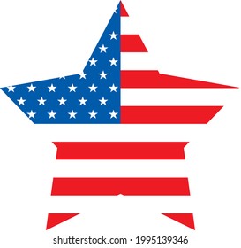 Star flag of United States of America. Vector icon.