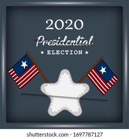 Star and flags of United States in a presidential election poster - Vector illustration