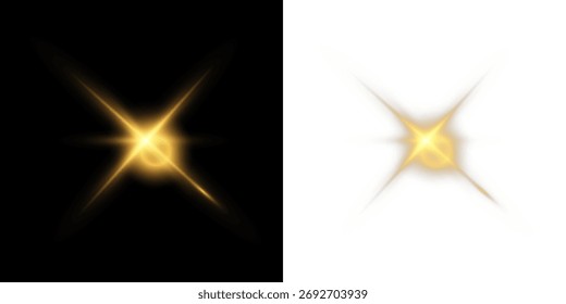 Estrella destello brillante Vector brillante transparente PNG.