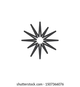Star flare line icon. linear style sign for mobile concept and web design. Star sparkle outline vector icon. Symbol, logo illustration. Vector graphics